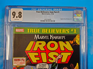 CGC 9.8 MINT ~ TRUE BELIEVERS: IRON FIST # 1 2018 Marvel 8009